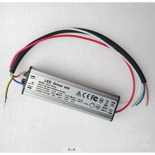 奇翰QH-60LC 12-18串0.9A 半铝防水 过CE TUV高PF值 LED恒流电源