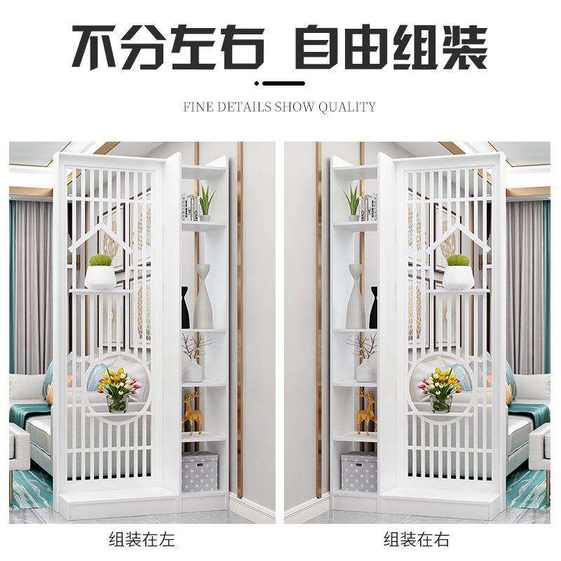 红新中式客厅屏风墙办公简约公室网隔断柜门客代办玄关置物架办公