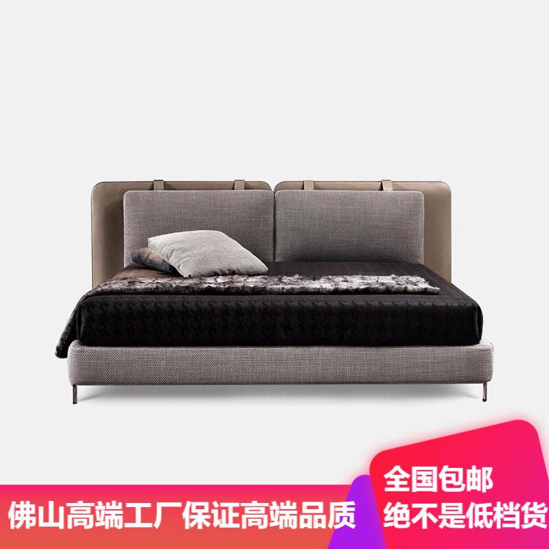 minottii意式极简大小户型双人床网红设计师主卧布艺婚床塔特林床