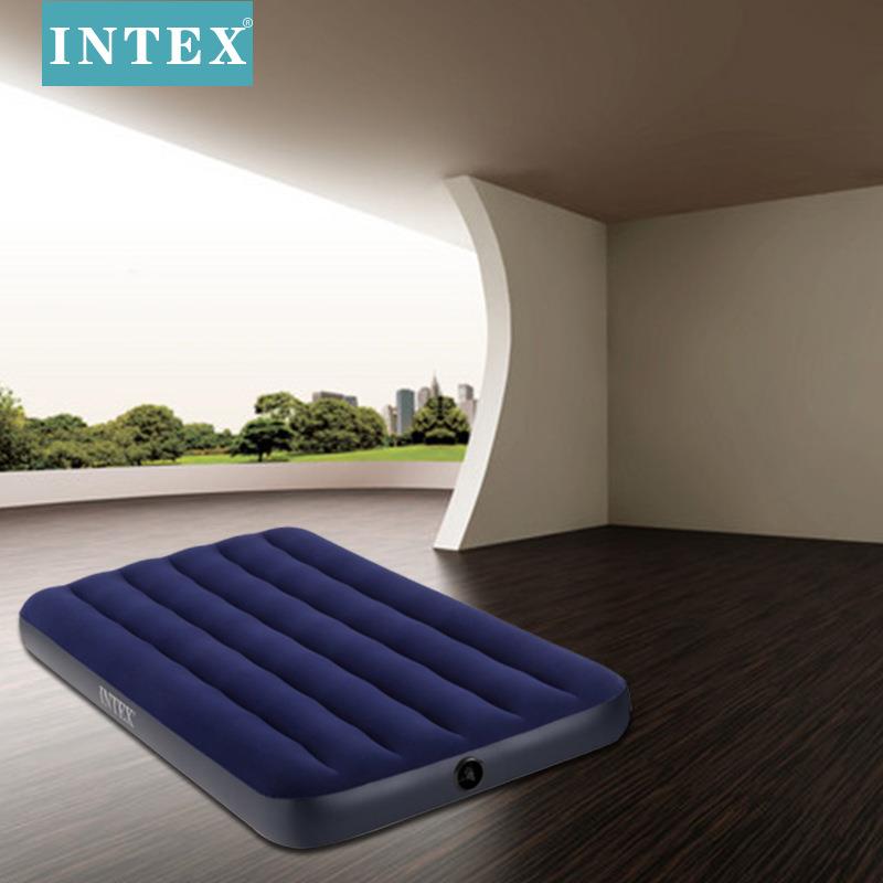 INTEX64757充气床便携植绒充气床垫 户外野营充气床线拉空气床