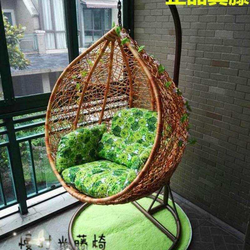 真藤鸟巢阳台吊篮吊椅躺椅印尼真藤摇椅藤椅成人花园秋千镂空hcds
