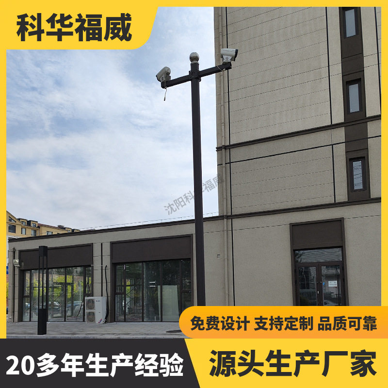 热镀锌材质一体杆3米6米监控立杆支架监控立柱厂家批发道路监控杆