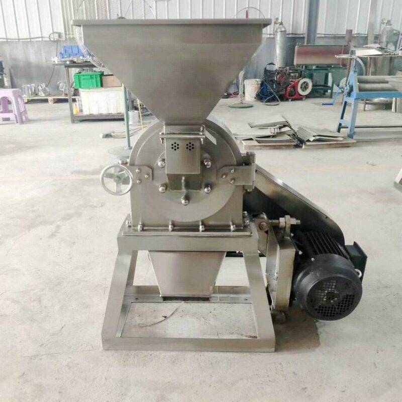 甘草金银花粉碎机水冷式不锈钢化工料齿爪磨粉机食盐冰糖打粉机