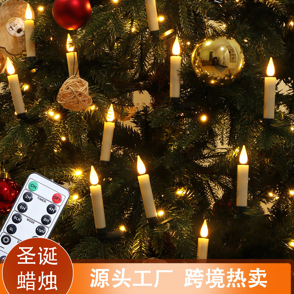 电子蜡烛LED杆蜡圣诞树节日家居氛围装饰工厂批发