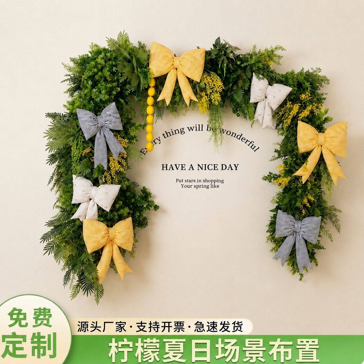 新品森系仿真绿植龙须草芦苇草绿植装饰美陈橱窗商场门头布置道具