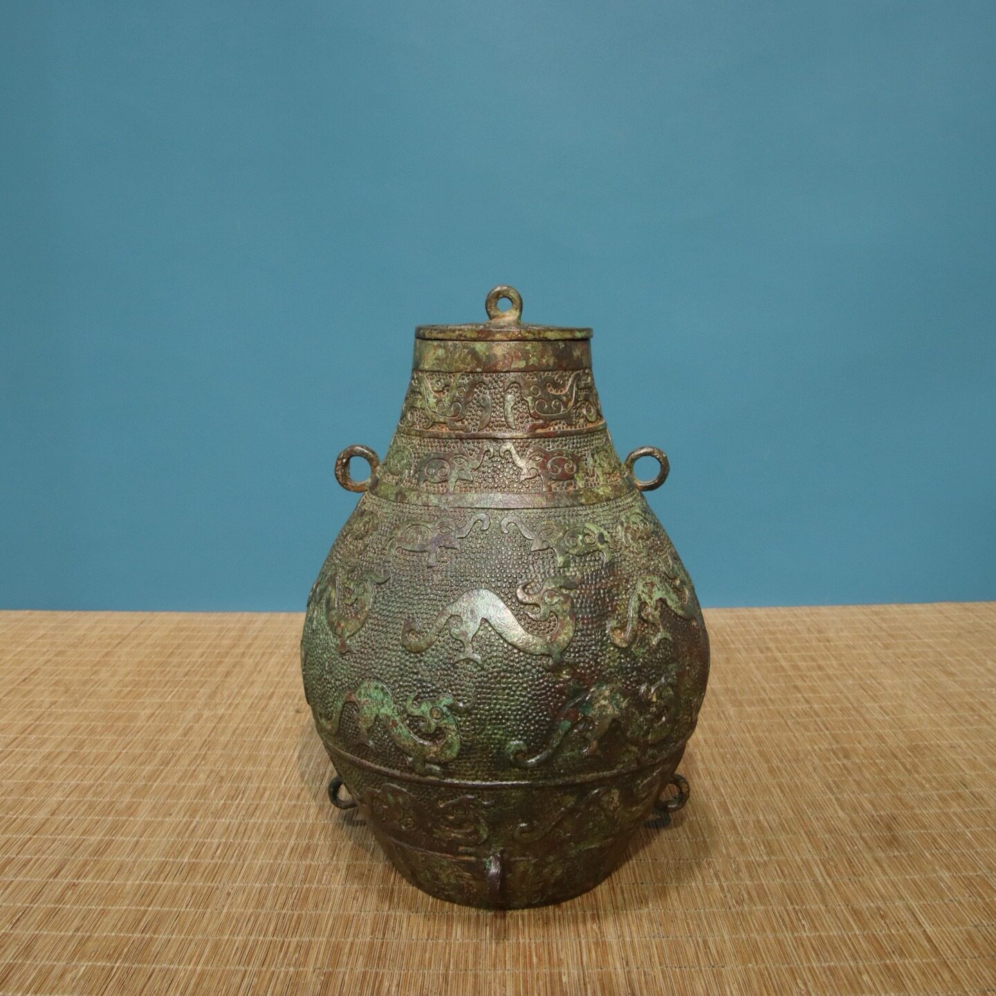 仿古青铜器西周虢季子白盘全铭文铜盆古代水器摆件科教拓片工艺品