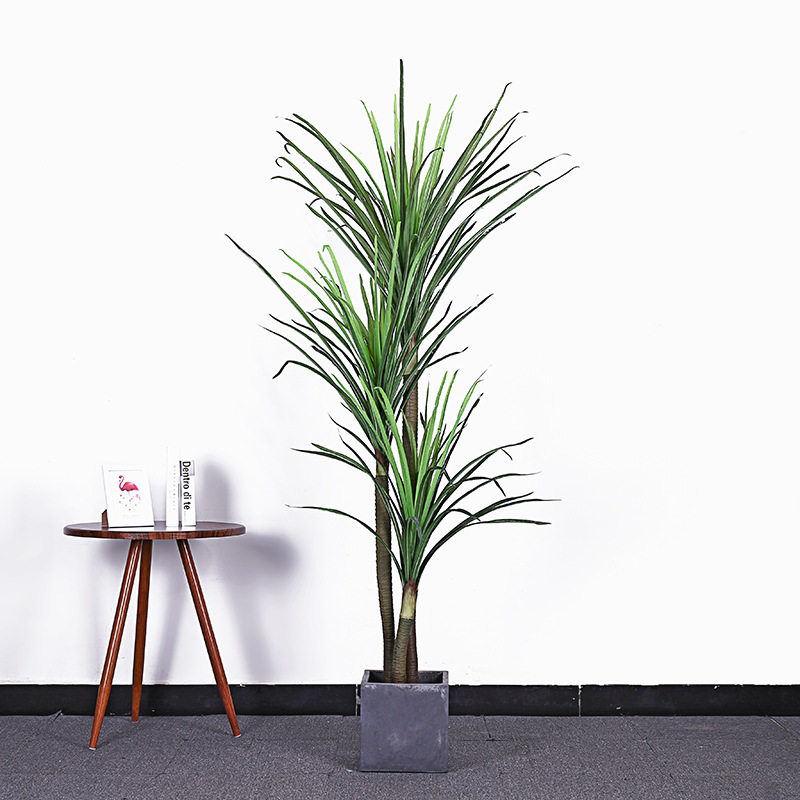 假树仿真植物绿植盆栽大型塑花室内酒店陈列装饰摆件2米三杆龙血