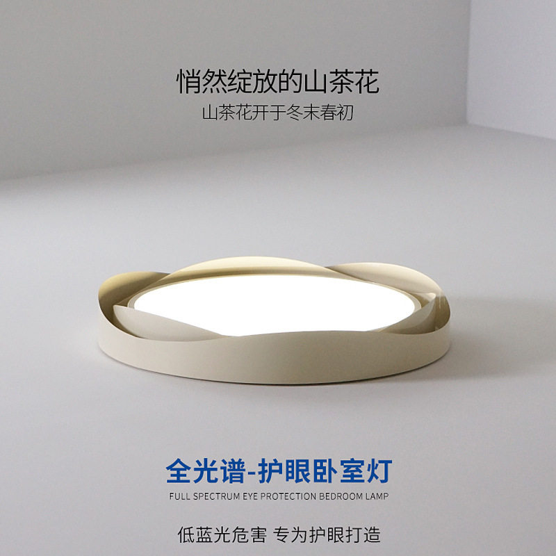 奶油风卧室书房客厅吸顶灯2025新款设计师北欧护眼智能语音控制灯