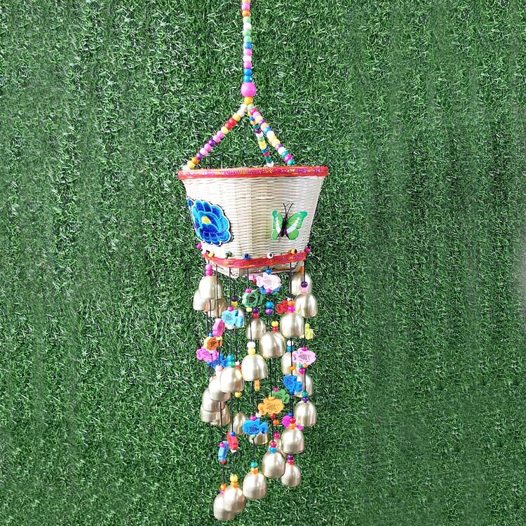厂家直供竹萝提篮双龙铃云南工艺品 饰品 丽江工艺品家居饰品风铃
