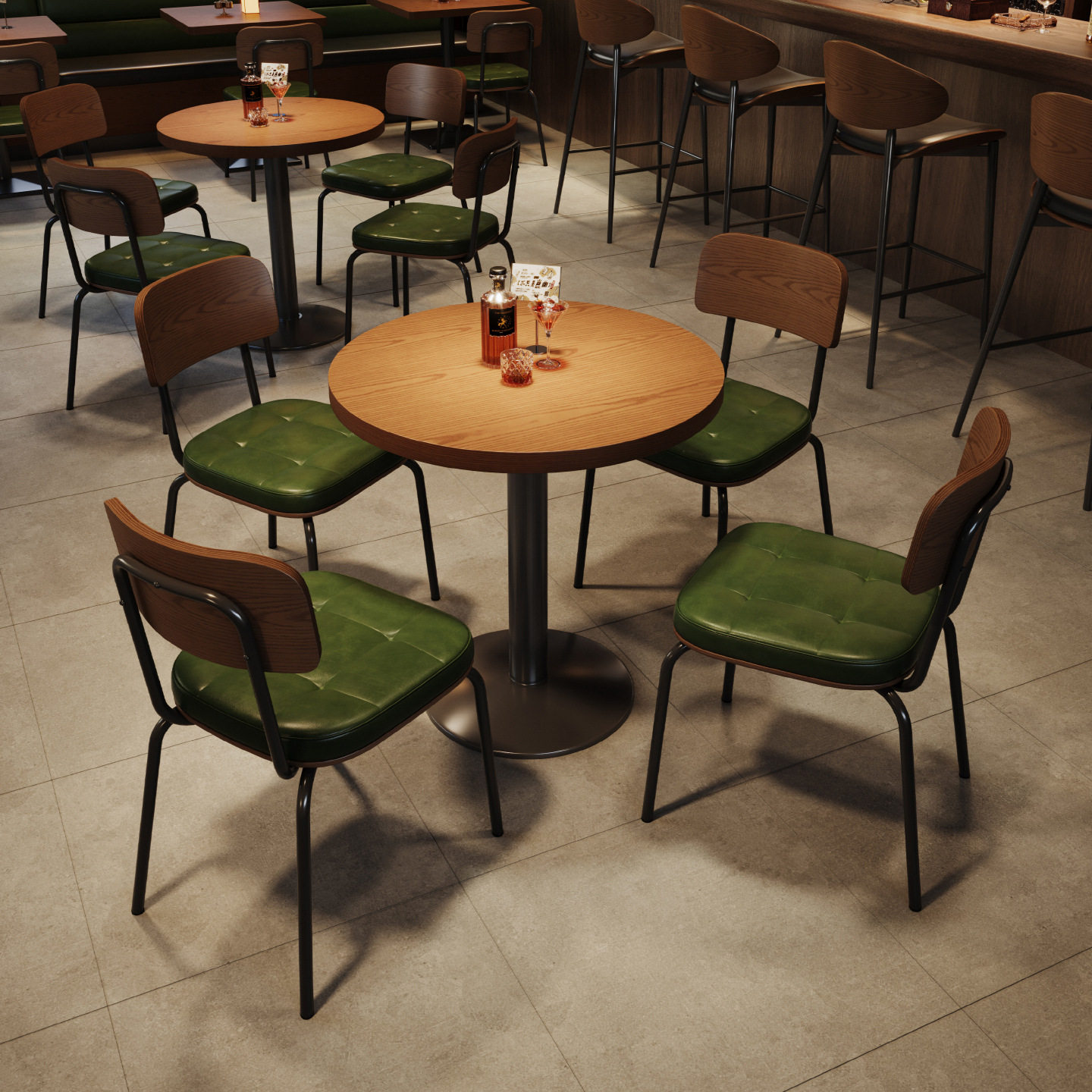 北欧工业loft铁艺酒吧接待复古桌椅组合西餐厅咖啡店简约餐桌椅