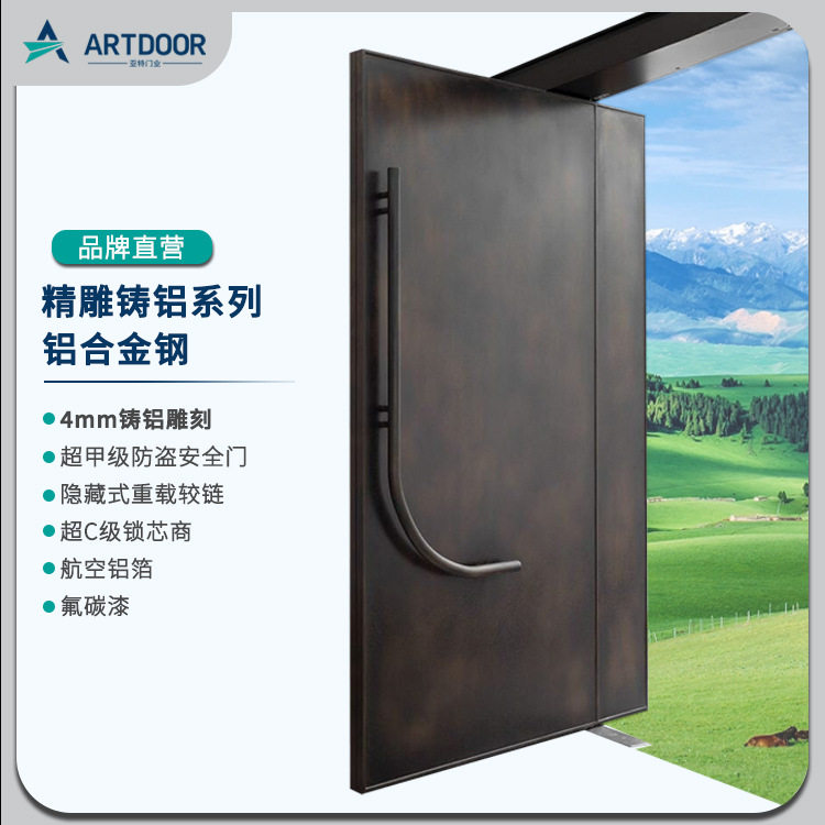 工业风做旧智能防盗铸铝入户门