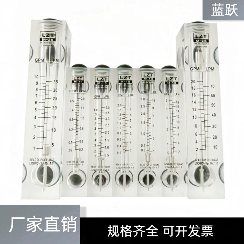 蓝跃LZT转子浮子面板式流量计10GPM小流量实验室反渗透RO系统专用