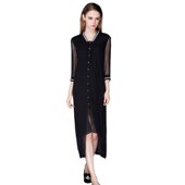 奈昕让您穿着好看个性 dressV领单排扣网纱 new 化私人订制 20259