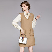 62626连衣裙衬衫 奈昕让您穿着漂亮个性 化私人订制 两件套学院风甜