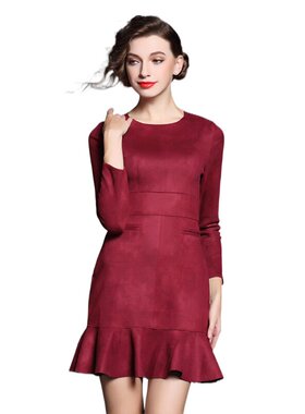 奈昕让您穿着漂亮个性化私人订制28288名媛dress新款荷叶边纯色女