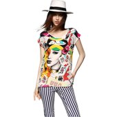 奈昕让您穿着好看个性 欧美范印花修身 化私人订制 3957潮流女新款