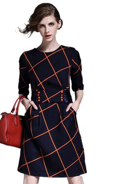 奈昕让您穿着好看个性化私人订制 24121 new dress秋季新品格子印