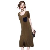 奈昕让您穿着漂亮个性 简约休闲连衣裙 中年大码 化私人订制 31378