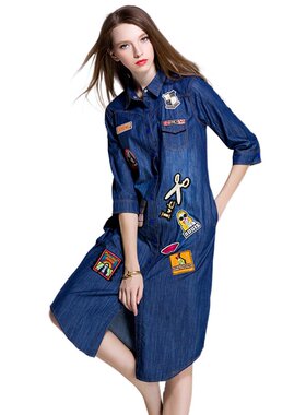 奈昕让您穿着漂亮个性化私人订制 22094正品方领dress贴布拼接大