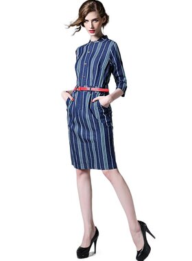 奈昕让您穿着漂亮个性化私人订制 90492 new dress欧美时尚条纹印