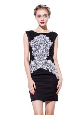 奈昕让您穿着好看个性化私人订制 24107 new dress新款花朵网纱贴