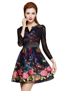 奈昕让您穿着漂亮个性化私人订制 93389 new dress时尚个性花朵印