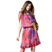 化私人定制 5269欧美站韩版 夏季 奈昕个性 新装 网纱印花两件套连衣