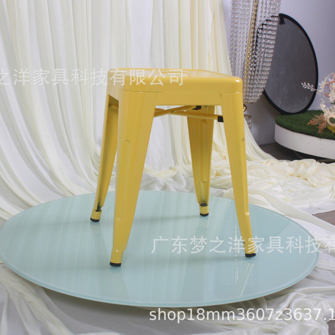 咖啡厅酒吧餐厅饭店排队等候凳子铁皮矮凳可堆叠户外休闲餐椅折叠