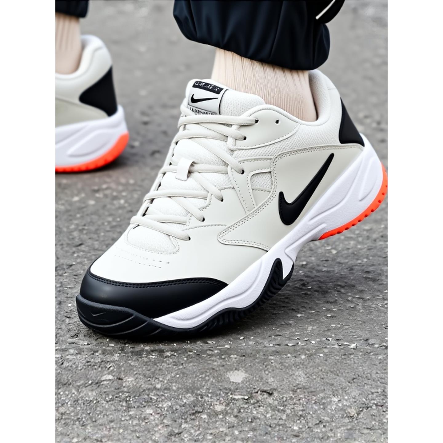 Nike耐克男皮面网鞋厚底运动防滑耐磨舒适新款轻便跑步鞋AR8836