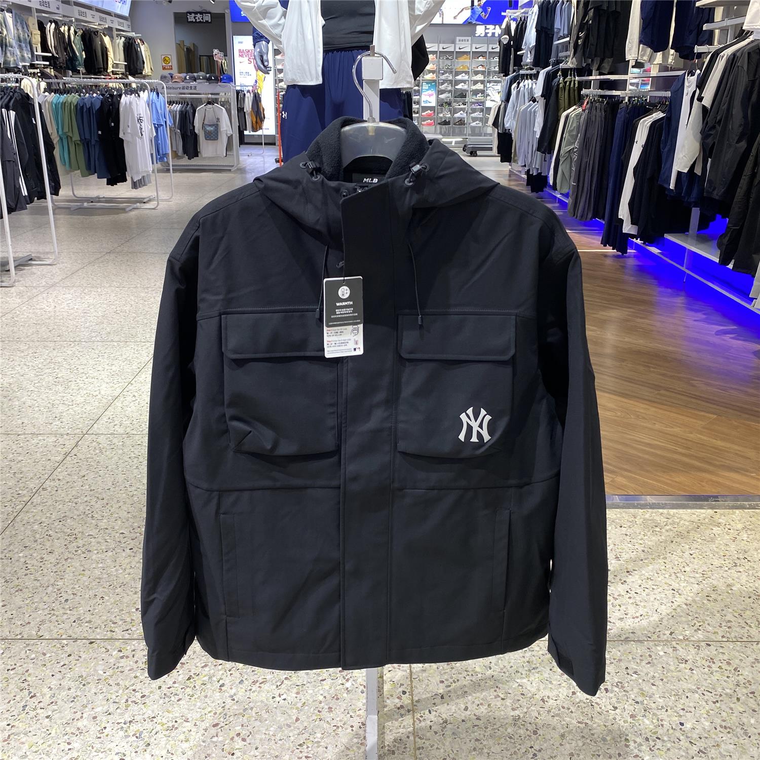 MLB男女NY三合一防水舒适宽松连帽运动夹克冲锋衣外套 3AWJB0156