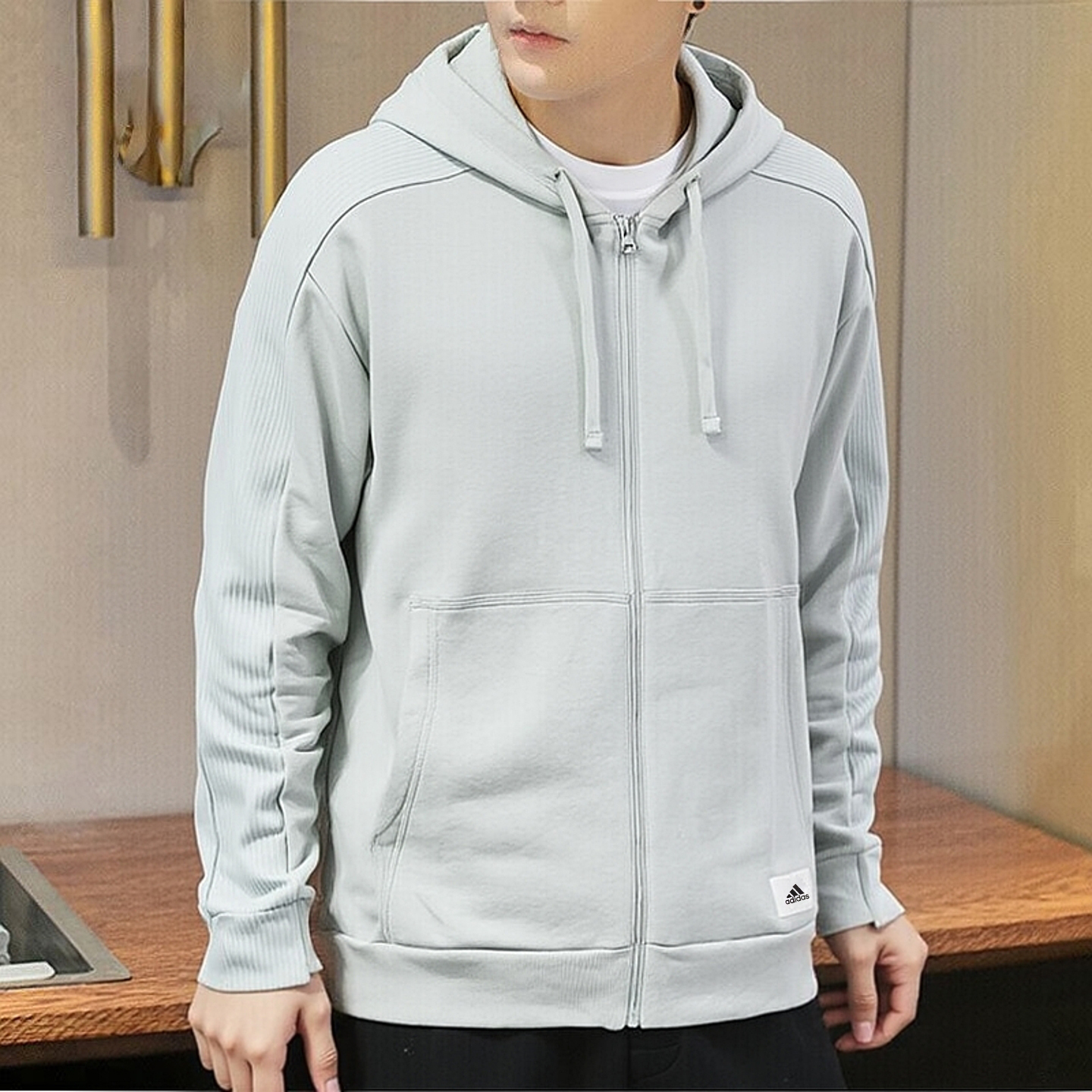 阿迪达斯男针织纯棉上衣开衫宽松美式篮球防风外套IQ3425 IQ3427