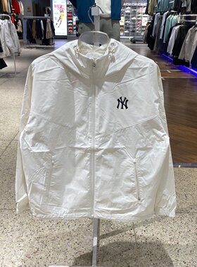 MLB NY男女舒适拼接暗纹潮流户外运动薄款休闲夹克外套 3AWJM0763