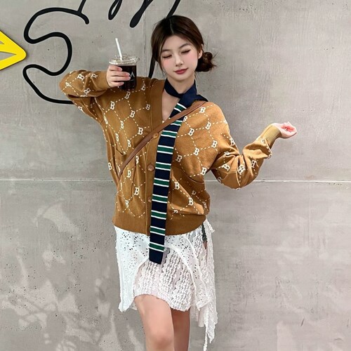 男女同款舒适单排扣针织夹克3AKCM0124-3AKCM0144-3AKCM0244