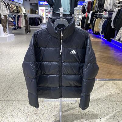 阿迪达斯2025新款男士防风保暖运动舒适百搭休闲立领羽绒服KQ5497