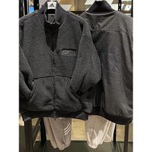 阿迪达斯男摇粒绒夹克棒球美式篮球加厚保暖双面穿外套IK3507