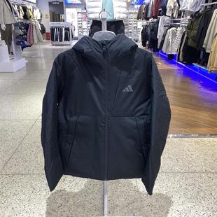阿迪达斯男2025新款保暖防风舒适时尚休闲运动连帽羽绒服KQ5505