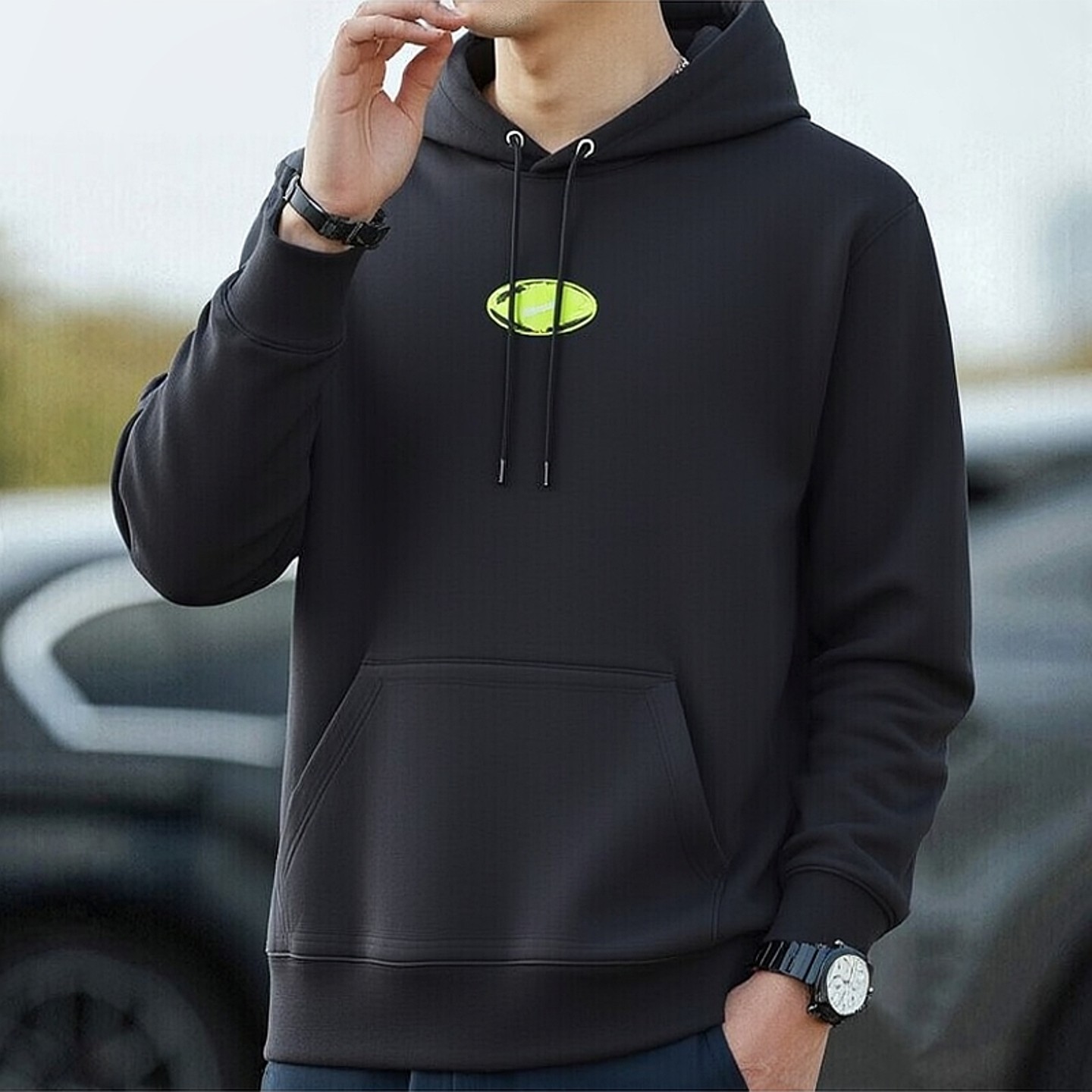 Nike耐克男舒适连帽黑色卫衣运动宽松大码休闲跑步套头衫IF1763