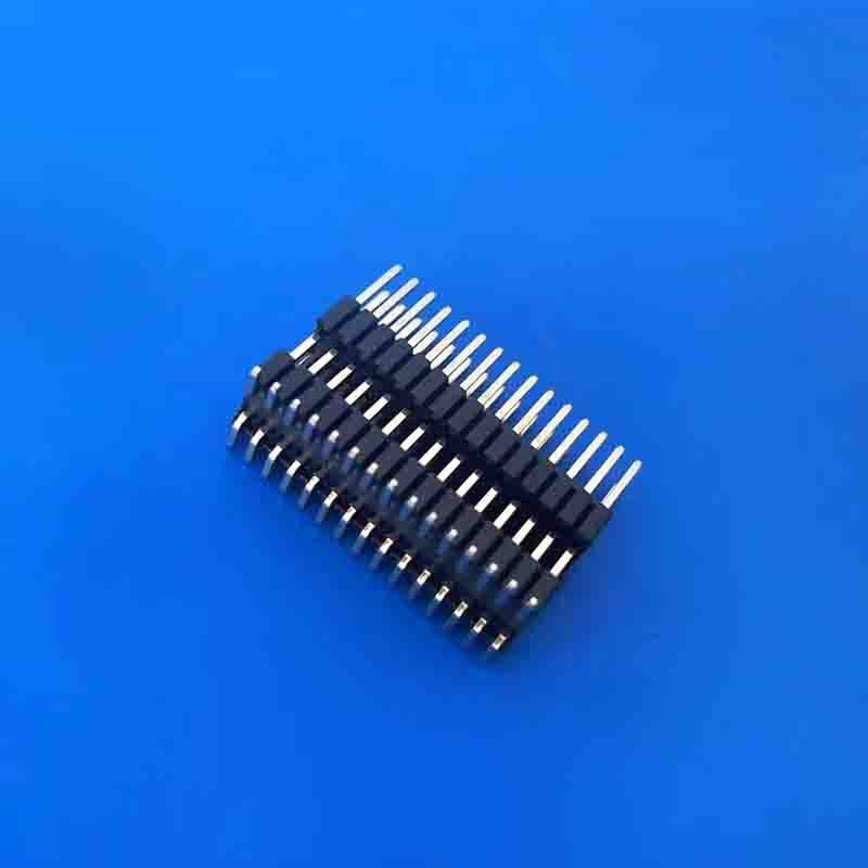 源头厂家1.27间距贴片排针 1.27mm双排双塑立式贴片排针连接器