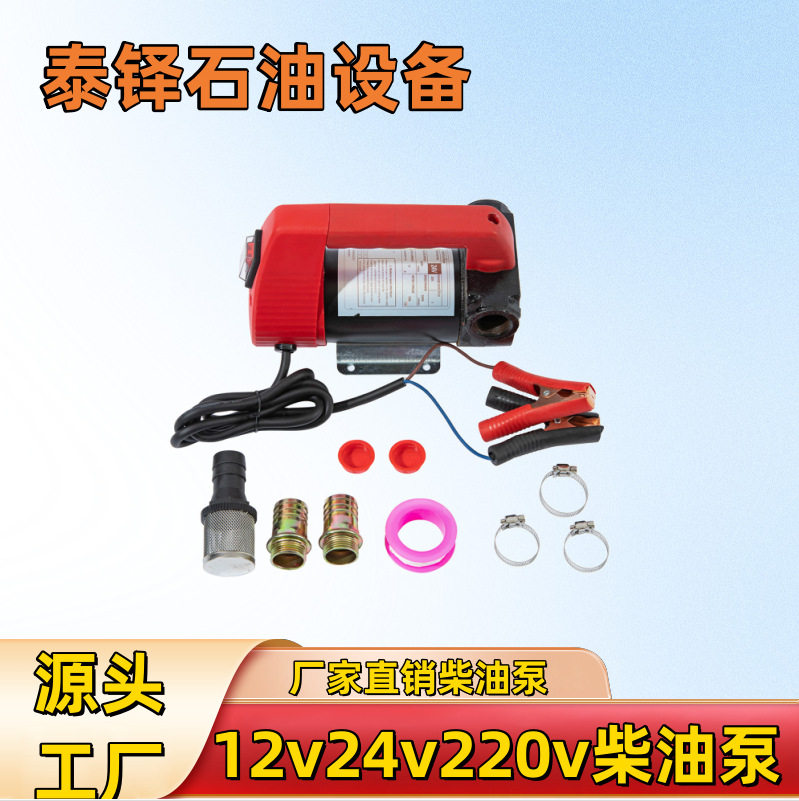 便携式抽油泵220V24V12V油泵抽油机电动自吸柴油泵直流抽油泵
