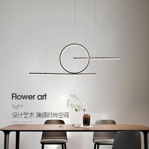 餐厅吊灯现代简约北欧服装店灯具创意个性家用餐桌吧台led长条灯