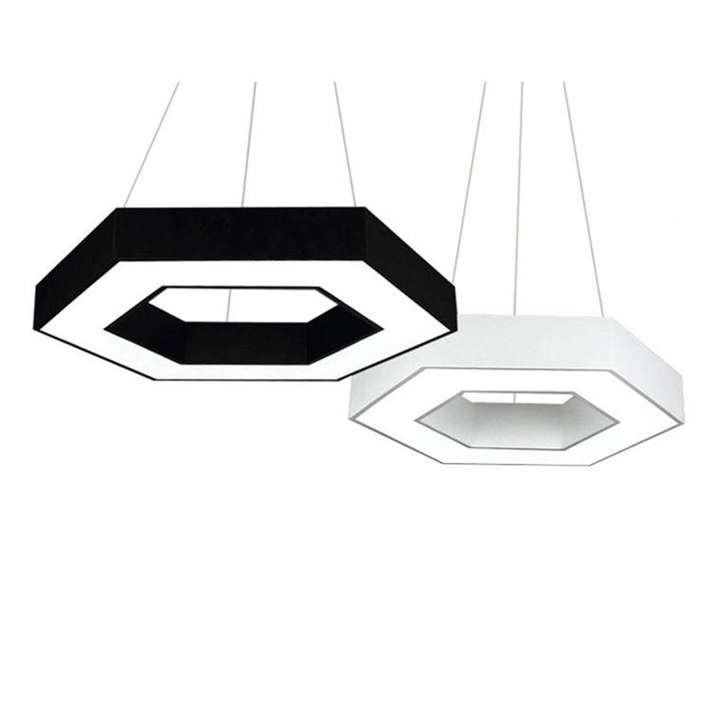 LED办公灯空心圆形吊线灯商用办公室六边形灯吊灯吸顶可调光调色