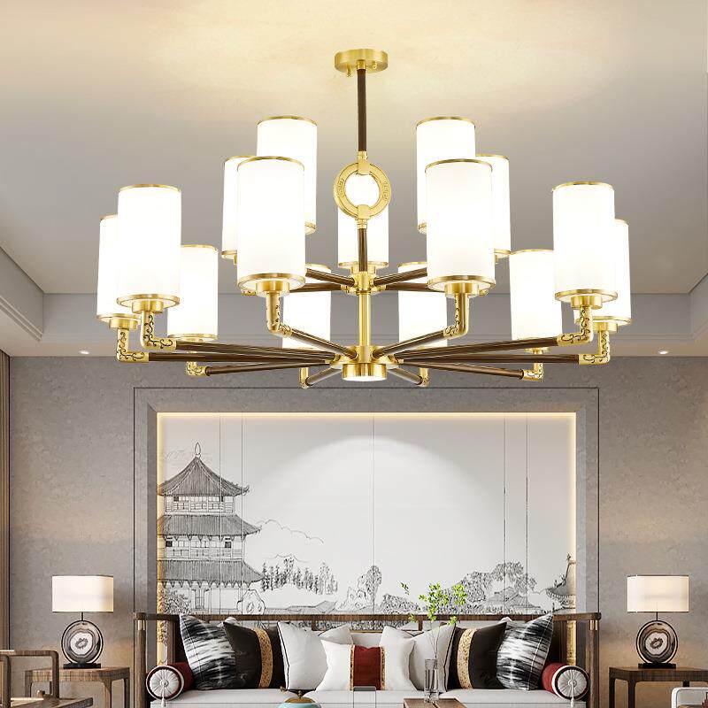 全铜新中式客厅主灯2022年新款餐厅卧室现代简约中国风吸顶吊灯具