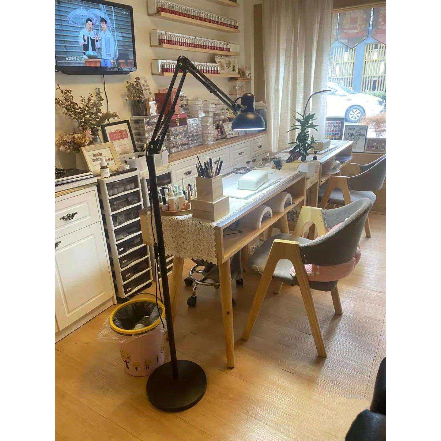 网红美甲桌日式木质美甲桌子小型一人双人带抽屉美甲店桌子美甲台
