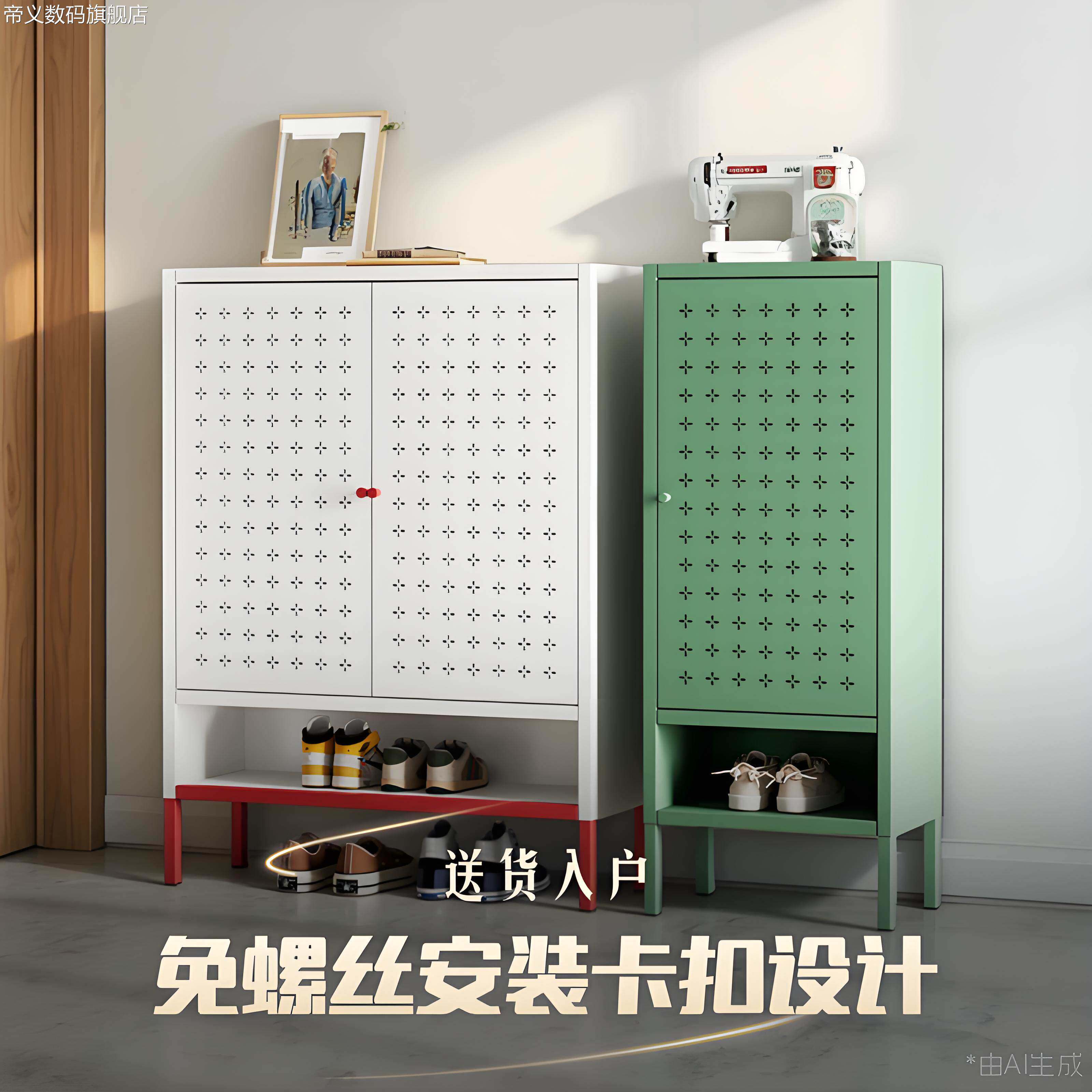 帝义家用鞋柜无甲醛透气入户门阳台鞋架防尘大容量多层收纳轻奢玄