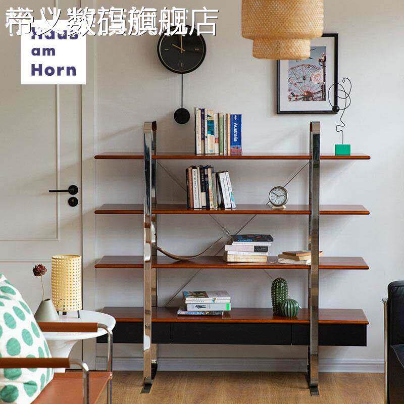 帝义松从凝『号角屋-洛斯置物 架 』北欧包豪斯实木客厅落地书 架 多层收纳 架 子摆件饰品盖布
