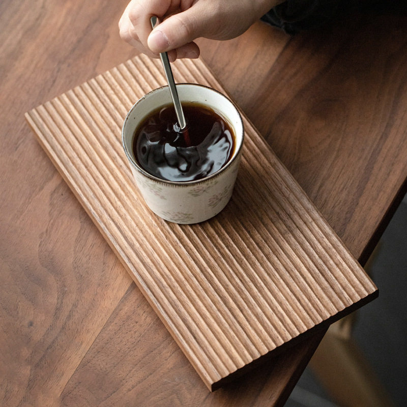 日式手作茶盘 黑胡桃实木整木手工雕刻托盘 木质盘子 茶盘批发