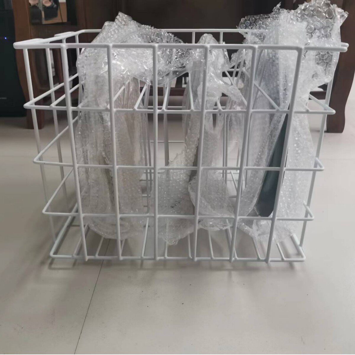 白色浸塑盘子网框仓储笼周转箱碗碟置物架 金属网框