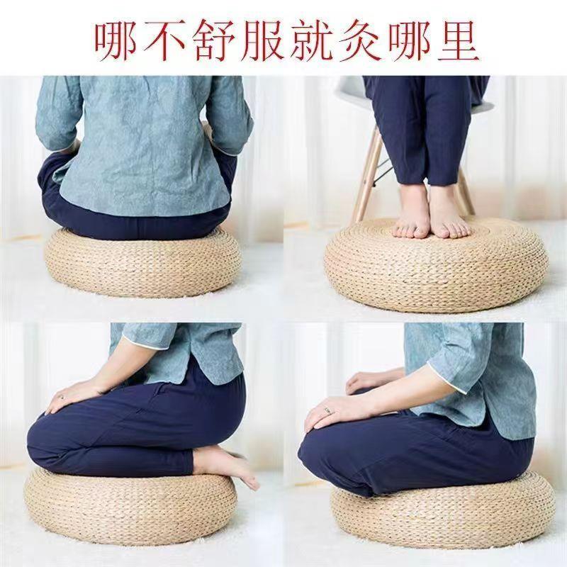 蒲草手工蒲团坐垫圆形坐灸仪随身灸家用坐灸垫女性地上田园风蒲垫
