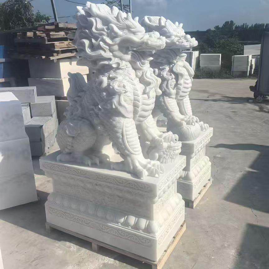 大型石雕貔貅大理石麒麟别墅公司酒店门口石材摆件装饰汉白玉貔貅