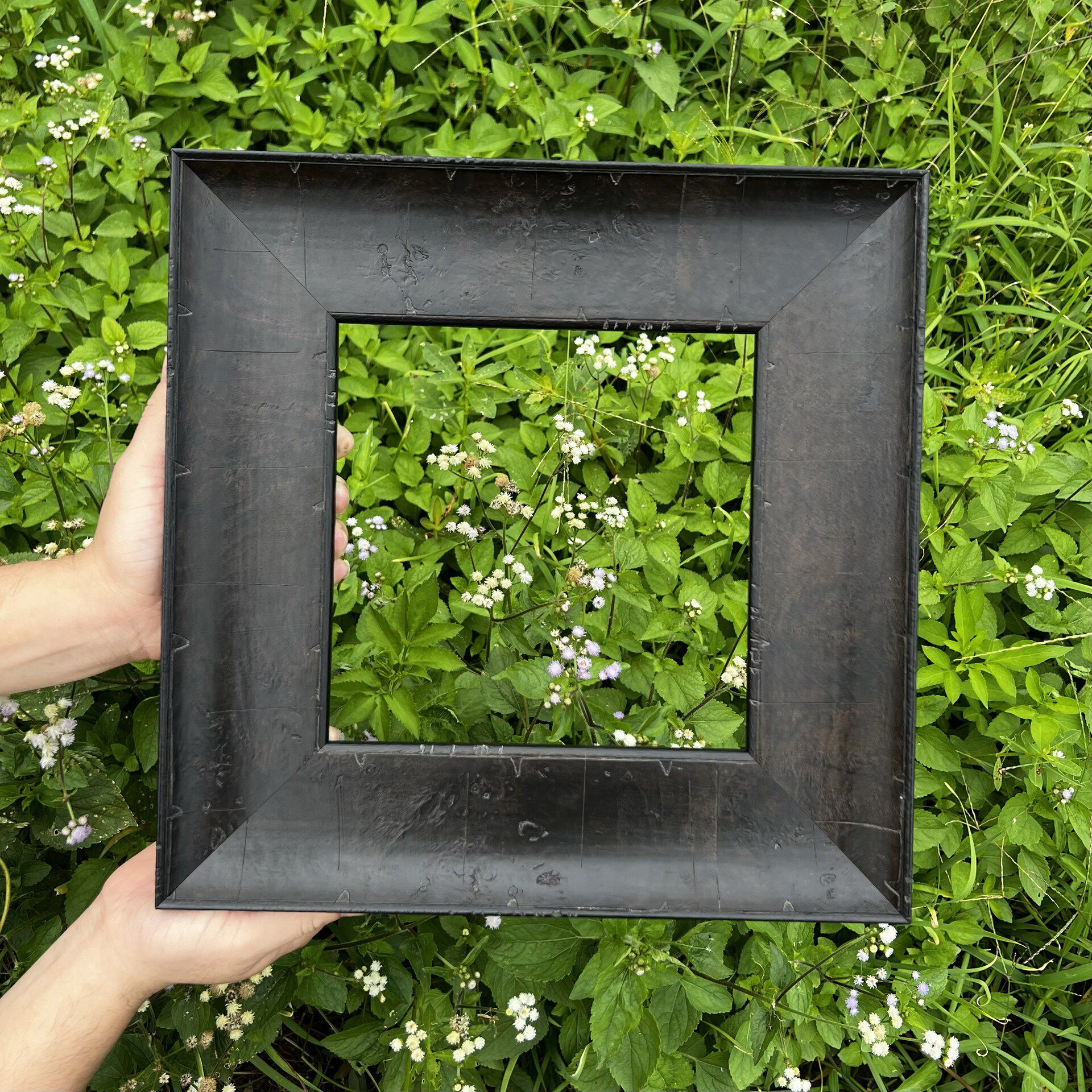 手工贴皮出囗美式树瘤皮实木咖色复古画框油画外框相框水彩素描